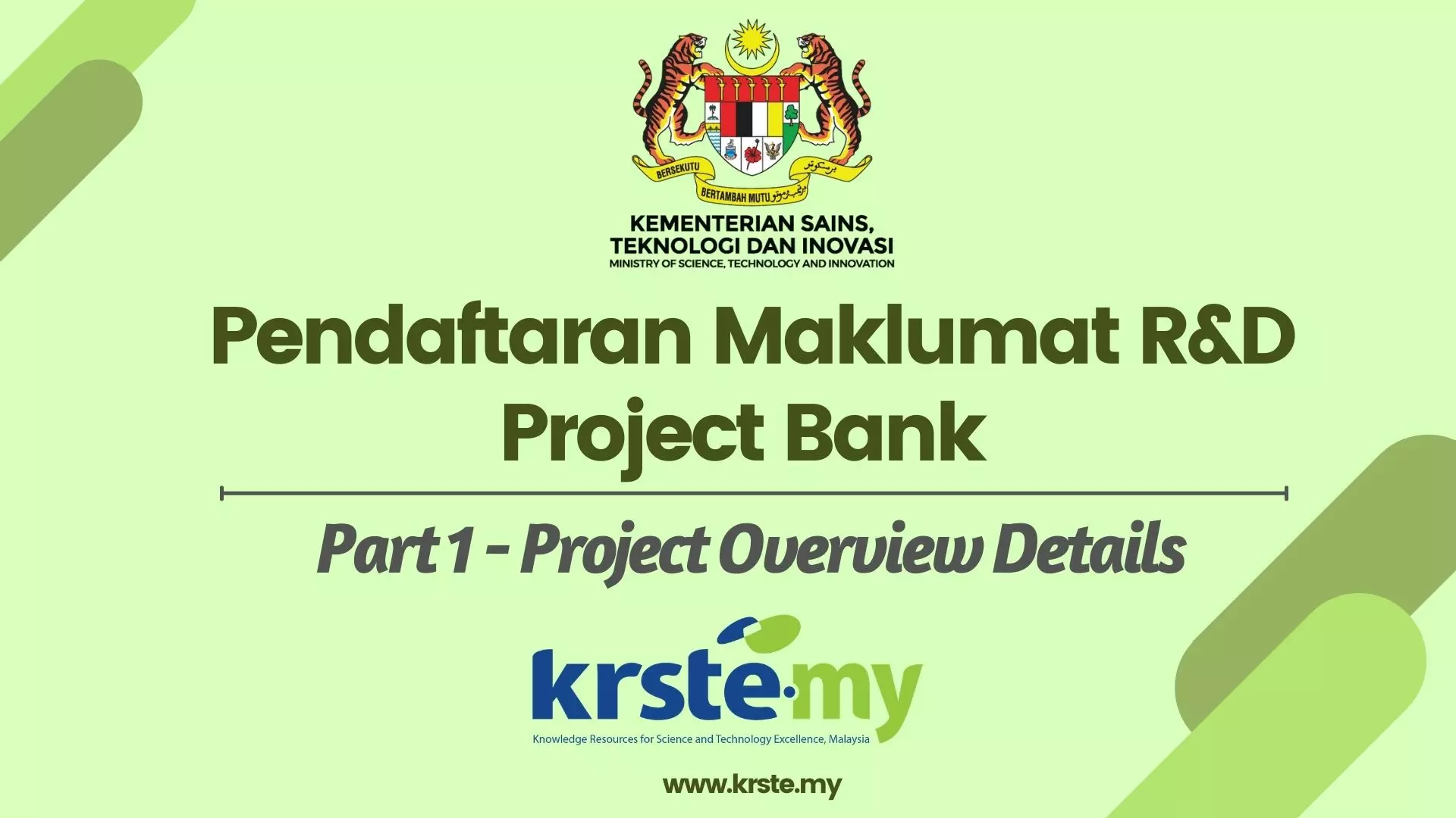 Tatacara Pendaftaran Maklumat R&D Project Bank - Part 1