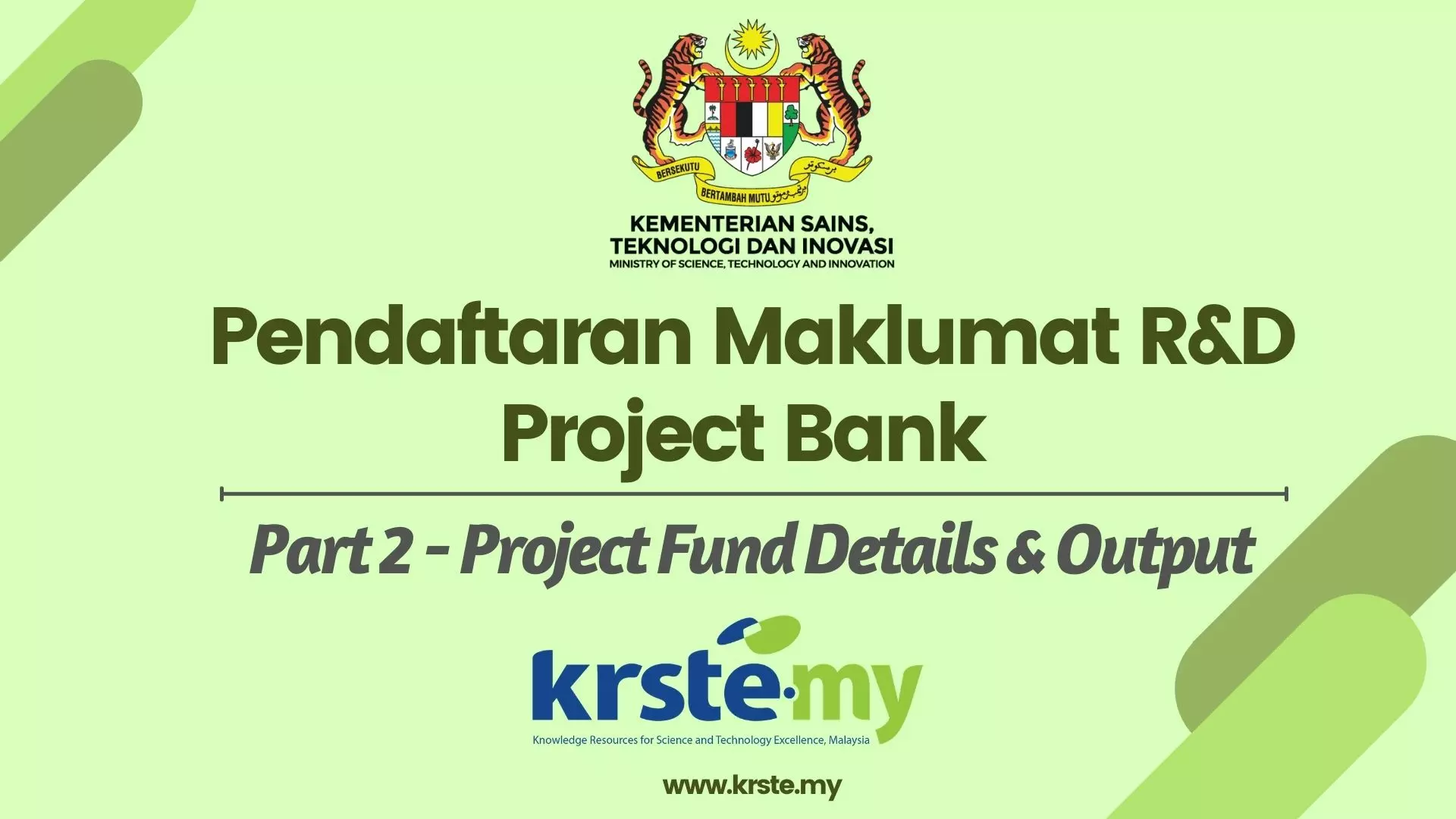 Tatacara Pendaftaran Maklumat R&D Project Bank - Part 2